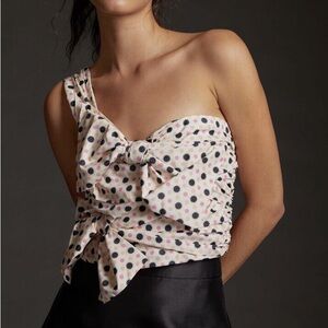 Maeve by Anthropologie Bow-Tie One-Shoulder Tank crop too size 2